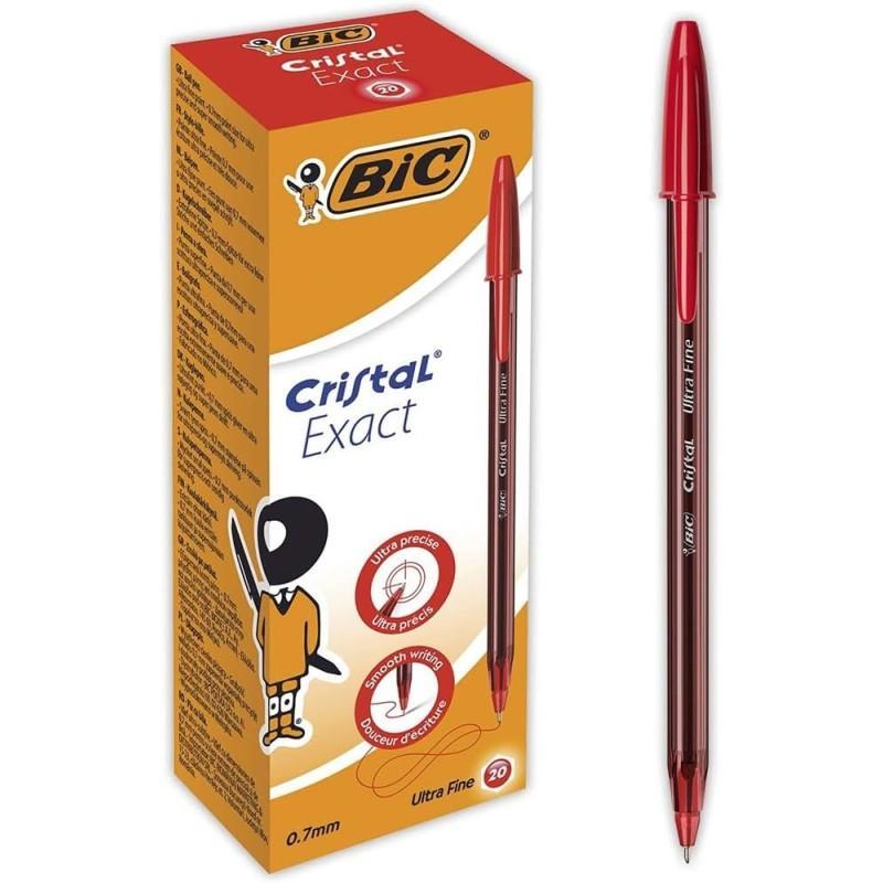 bic bic cristal exact penna a sfera rossa 07 mm confezione da 20 pezzi - foto 1 bic bic cristal exact penna a sfera rossa 07 mm confezione da 20 pezzi - foto 1