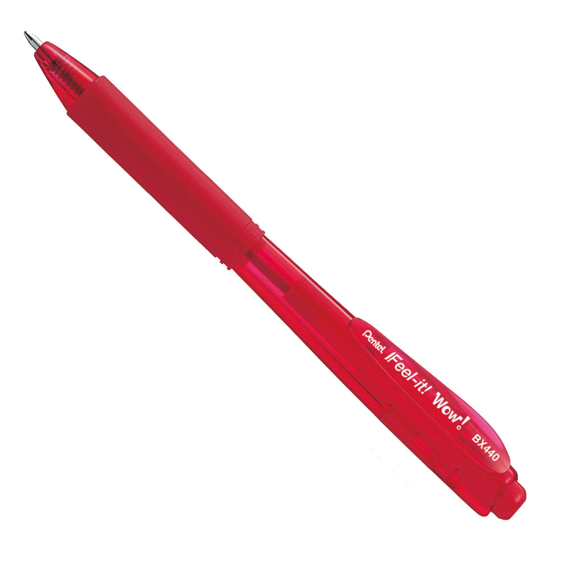 pentel pentel penna a sfera wow bx440 rosso punta 1.0mm conf. 12 pz - foto 1 pentel pentel penna a sfera wow bx440 rosso punta 1.0mm conf. 12 pz - foto 1