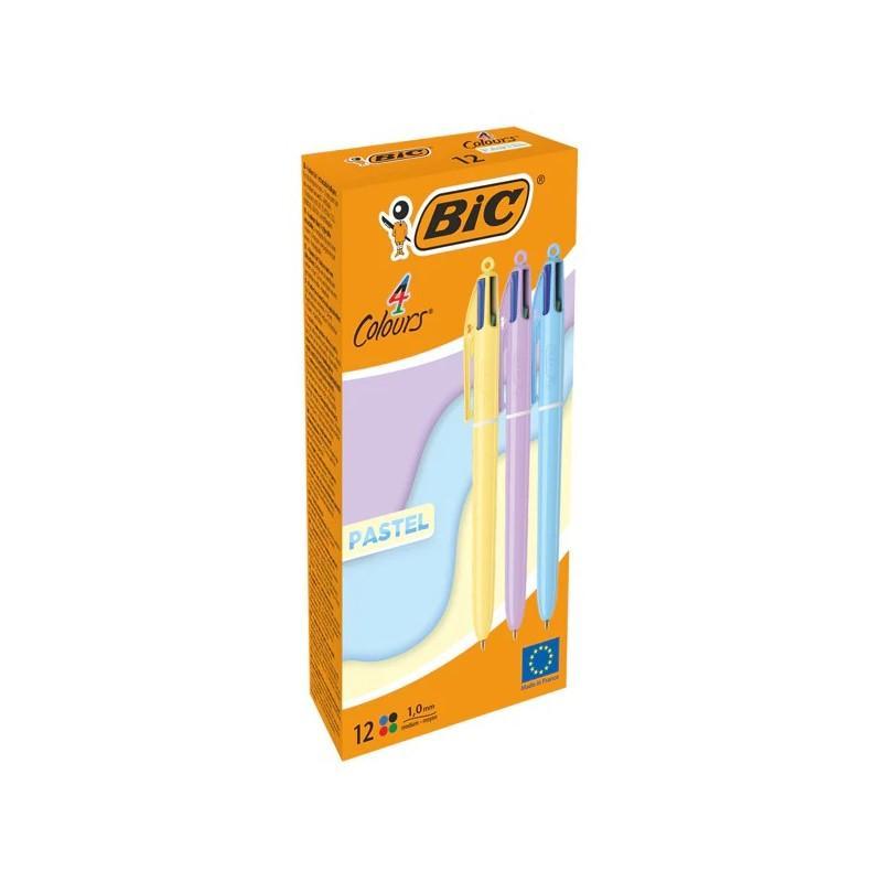 bic bic 4 colours pastel penna 4 colori punta 10 mm confezione da 12 pz - foto 2