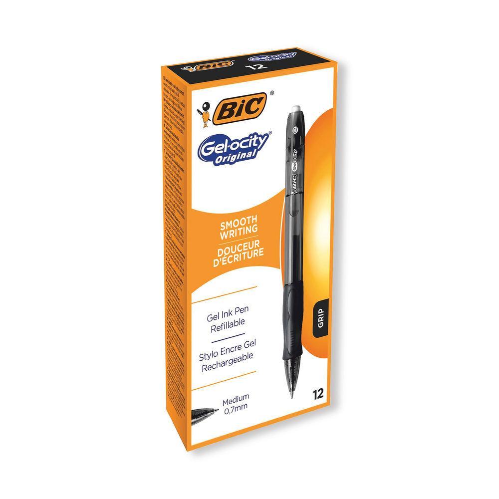 bic bic gel-ocity original penna gel nera 07 mm confezione da 12 pz - foto 2