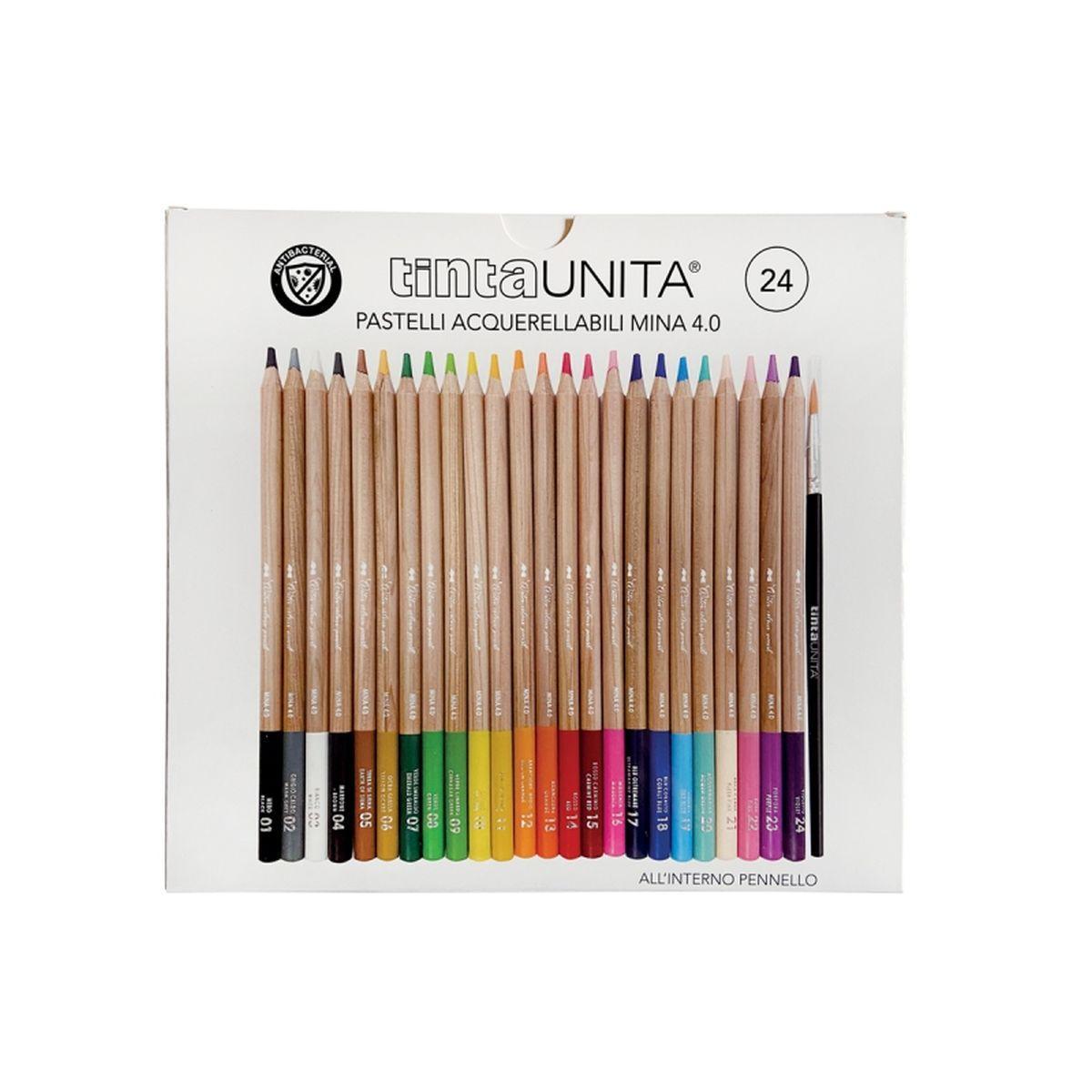 tinta unita tinta unita pastello acquarello 24 colori+1pennello conf. 6 astucci - foto 1