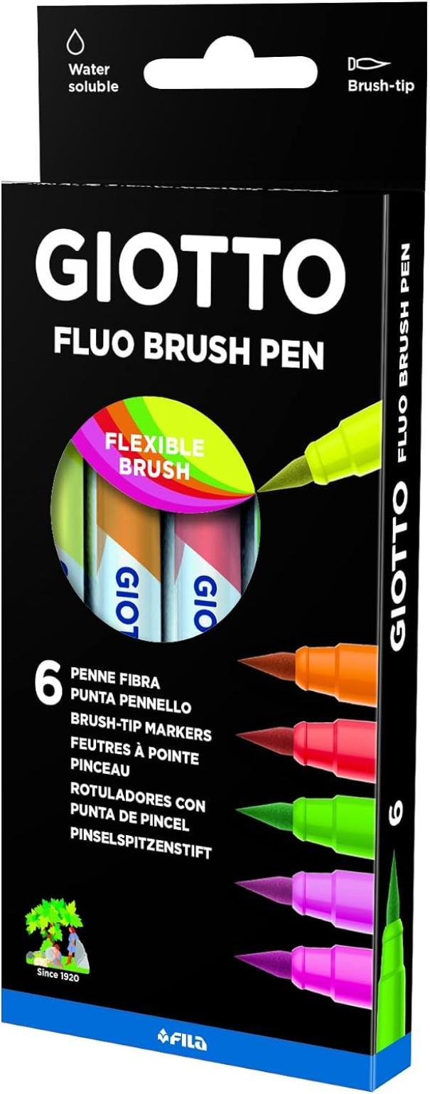 giotto giotto pennarelli turbo soft brush fluo conf. da 10 pz - foto 1