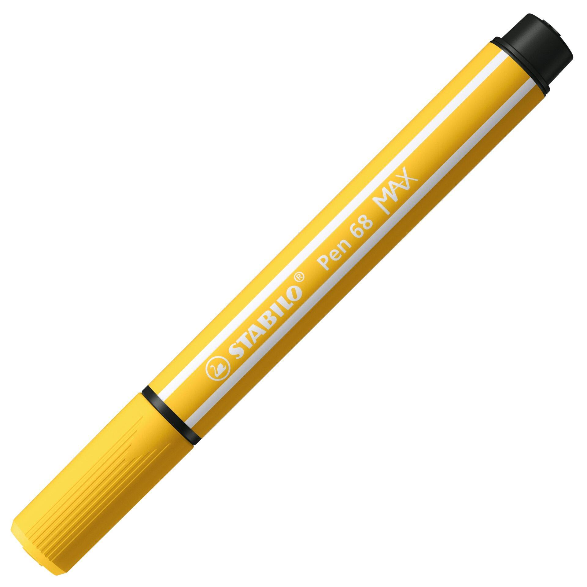 stabilo stabilo pen 68 max pennarello punta a scalpello giallo  5 pz - foto 1