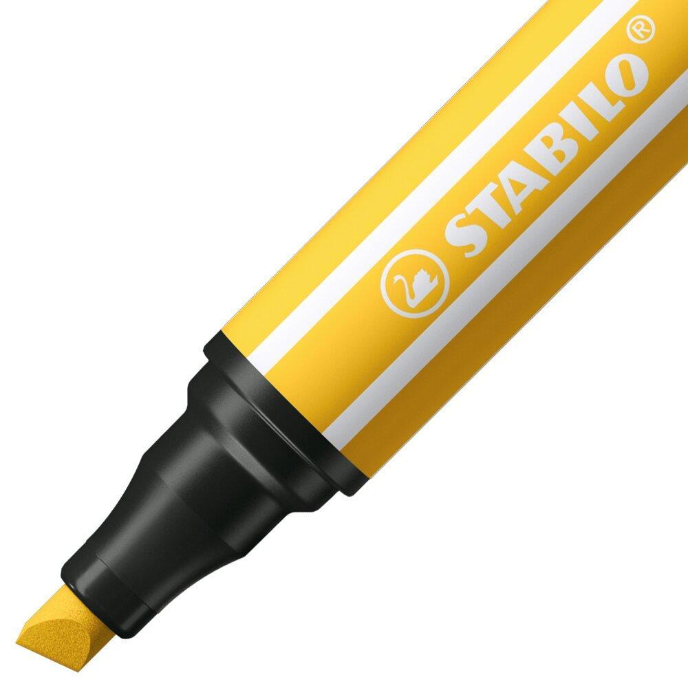 stabilo stabilo pen 68 max pennarello punta a scalpello giallo  5 pz - foto 2
