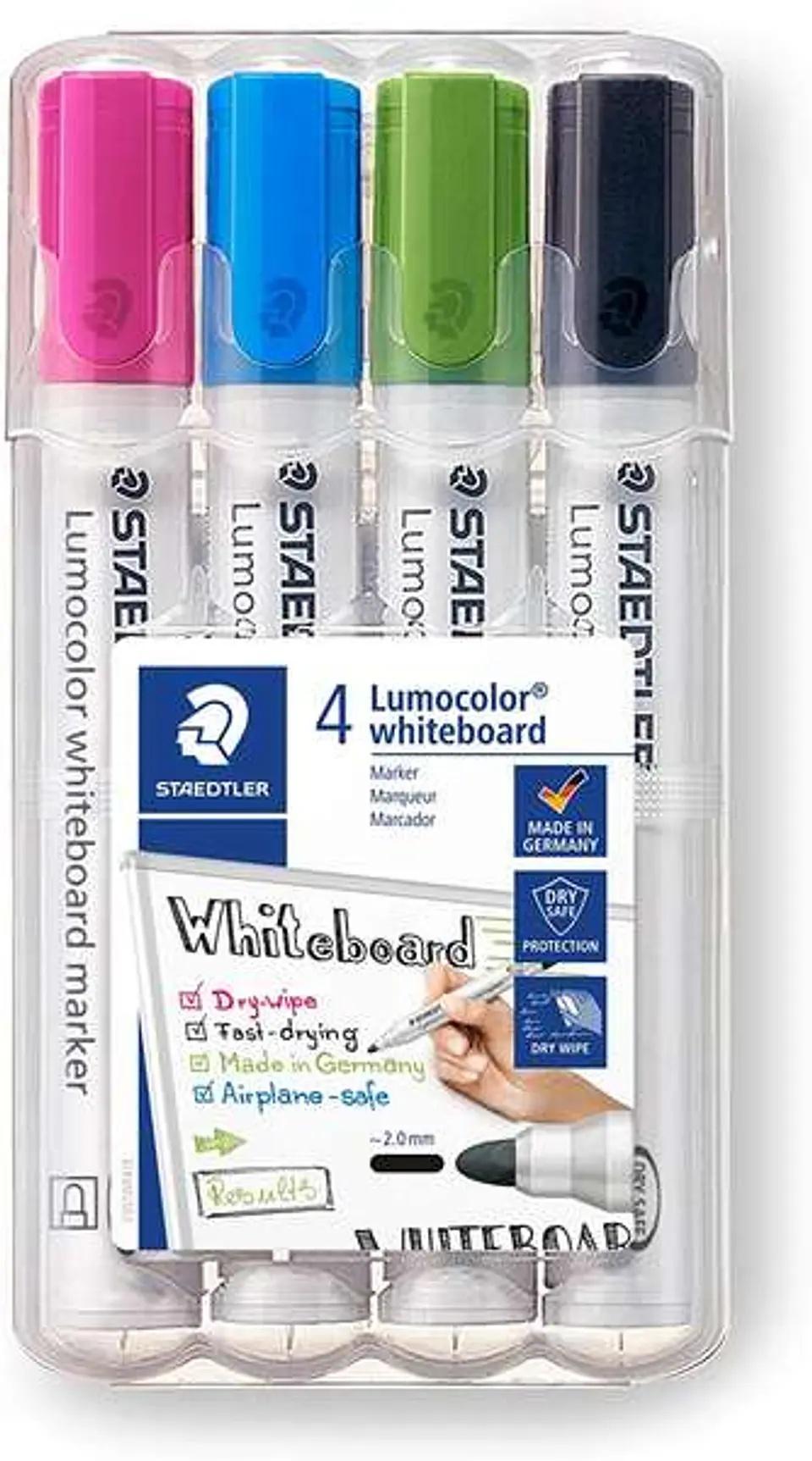 staedtler staedtler lumocolor 351 marcatore per lavagna 4 colori vivaci - foto 1