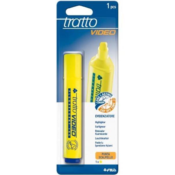 tratto tratto video evidenziatore giallo 20 blister da 1 pz - foto 1