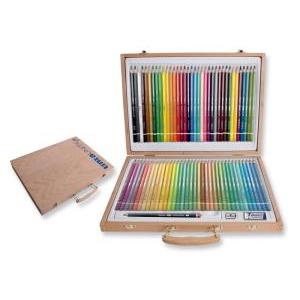 Valigetta legno 72 pastelli classic