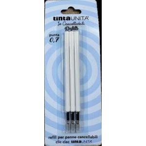 Set 3 refill per penna cancellabile a scatto blu 12 pezzi