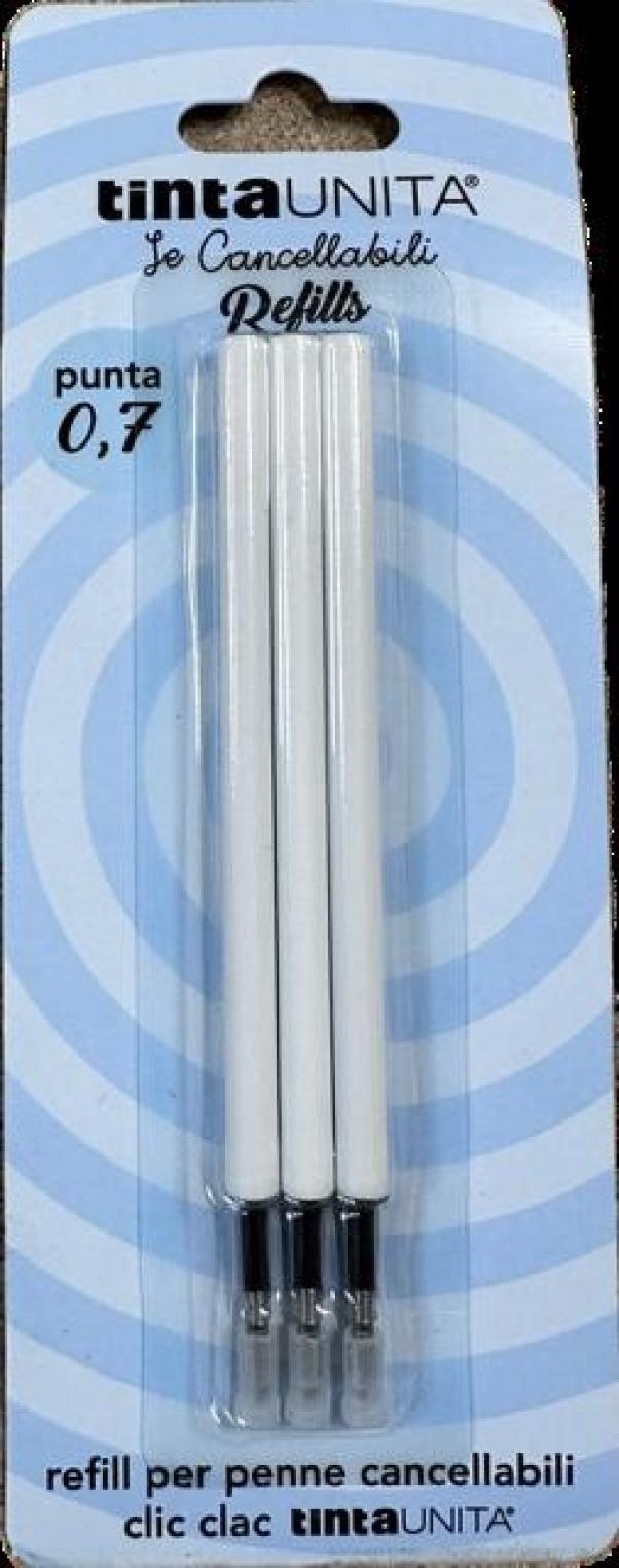 tinta unita tinta unita set 3 refill per penna cancellabile a scatto nero - 12 pezzi - foto 1